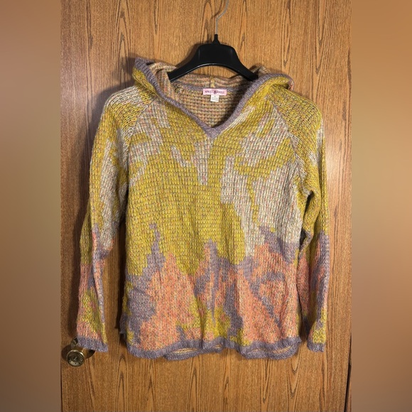 April Cornell Tops - April Cornell Pastel Watercolor Knit Hoodie
